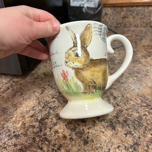 Postcard bunny la lapin cup with handle